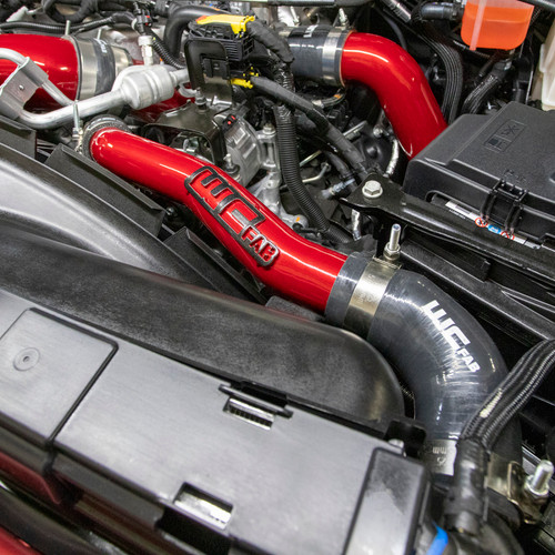 Wehrli WCF100541-RED - 2020-2024 Chevrolet 6.6L L5P Duramax Upper Coolant Pipe - WCFab Red