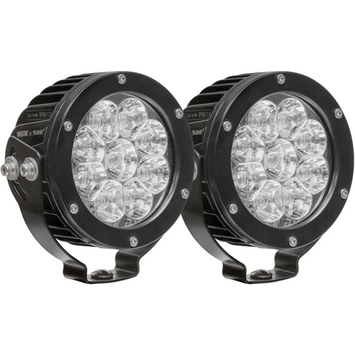 Westin 09-12007A-PR - Axis LED Auxiliary Light 4.75 inch Round Spot w/3W Osram (Set of 2) - Black