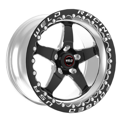 Weld 71MB510A75F - S71 15x10.33 / 5x4.5 BP / 7.5in. BS Black Wheel (Medium Pad) - Black Single Beadlock MT