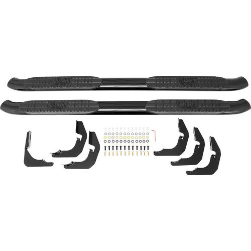 Westin 21-23715 - 2014-2018 Chevrolet/GMC Silverado Sierra 1500 Dbl Cab PRO TRAXX 4 Oval Nerf Step Bars - Black