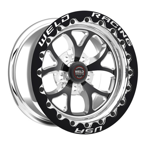 Weld 76HB7105B72F - S76 17x10.5 / 5x4.75 BP / 7.2in. BS Black Wheel (High Pad) - Black Single-Beadlock MT