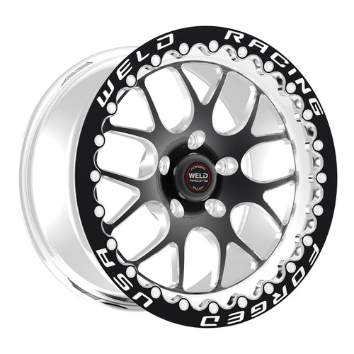 Weld 77HB7110B47F - S77 17x11 / 5x4.75 BP / 4.7in. BS Black Wheel (High Pad) - Black Single Beadlock MT