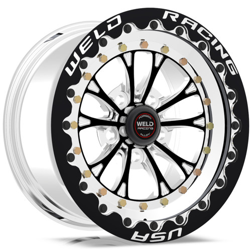 Weld 794B510282F - Vitesse 15x10 / 5x4.75 BP / 6.5in. BS Black Wheel - Black Single Beadlock MT