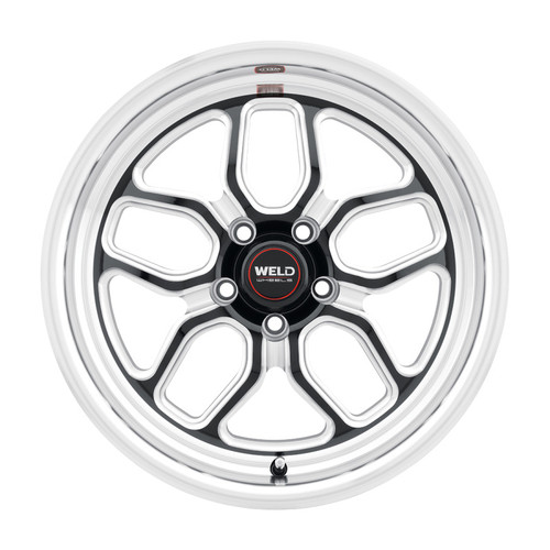 Weld S10778073450 - S107 17X8 Laguna 5X127 ET00 BS4.50 Gloss Black MIL Dia 78.1