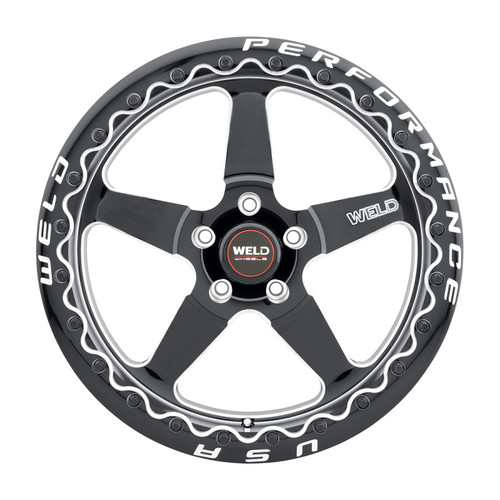 Weld S156B0084P38 - S156 15x10 Ventura 6 Drag 6x139.7 ET38 BS7.00 Gloss BLK MIL DIA 106.1