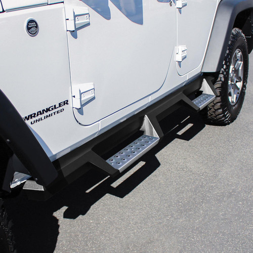 Westin 56-132952 - 07-18 Jeep Wrangler JKU 4dr. HDX Stainless Drop Nerf Step Bars - Tex. Blk