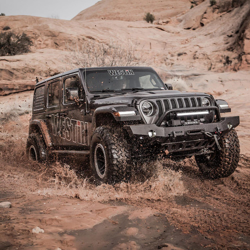 Westin 59-80115 - 18-19 Jeep Wrangler JL WJ2 Full Width Front Bumper w/Bull Bar Textured Black