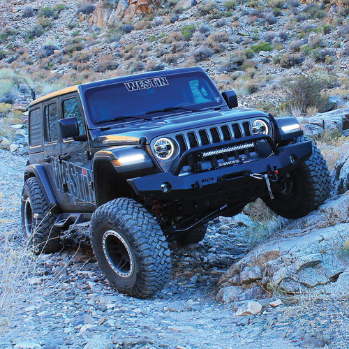 Westin 59-80115 - 18-19 Jeep Wrangler JL WJ2 Full Width Front Bumper w/Bull Bar Textured Black