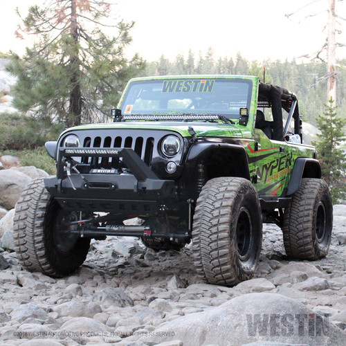Westin 59-80025 - WJ2 Stubby Front Bumper w/LED Light Bar Mount