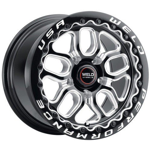Weld S907B0067P25 - S907 15X10 Laguna Beadlock 5X114.3 ET25 BS6.5 Gloss Black MIL Dia 78.1
