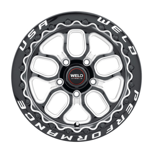 Weld S907B0067P25 - S907 15X10 Laguna Beadlock 5X114.3 ET25 BS6.5 Gloss Black MIL Dia 78.1