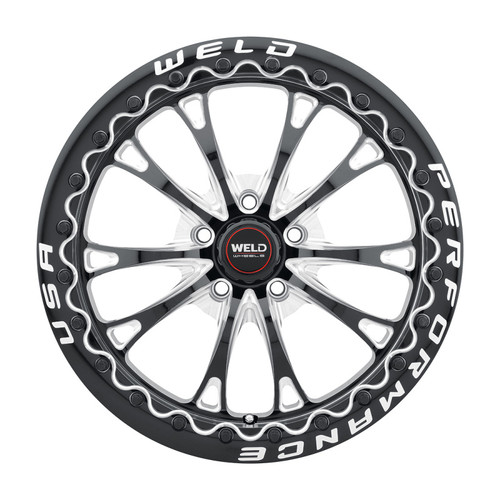 Weld S90880045P40 - S908 18X10 Belmont Drag Beadlock 5X112 ET40 BS7.1 Gloss Black MIL Dia 78.1