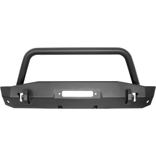 Westin 59-80075 - 18-22 Jeep Wrangler JL / 20-22 Gladiator WJ2 Stubby Front Bumper w/Bull Bar - Tex. Blk