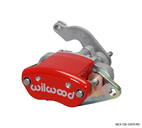 Wilwood 120-12070-RD - Caliper-MC4 Mechanical-L/H - Red w/ Logo 1.19in Piston .81in Disc