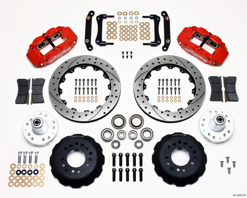 Wilwood 140-10485-DR - Narrow Superlite 6R Front Hub Kit 12.88in Drill Red 70-78 Camaro (*Line Kit Needed*)