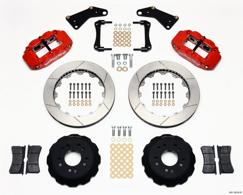 Wilwood 140-10616-R - Narrow Superlite 6R Front Hat Kit 13.06in Red 65-82 Corvette C2/C3