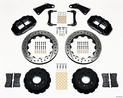 Wilwood 140-10616-D - Narrow Superlite 6R Front Hat Kit 13.06in Drilled 65-82 Corvette C2/C3
