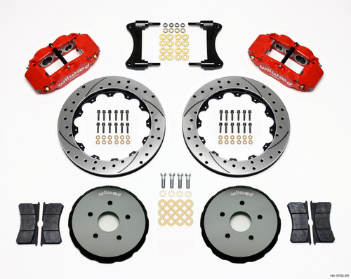Wilwood 140-10752-DR - Narrow Superlite 6R Front Hat Kit 12.88in Drilled Red 2008 Toyota Matrix