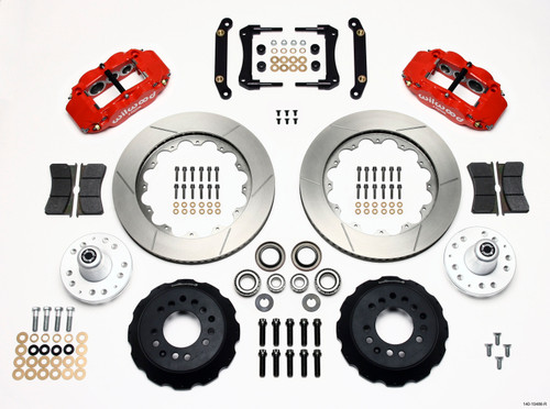 Wilwood 140-10486-R - Narrow Superlite 6R Front Hub Kit 14.00in Red 70-78 Camaro