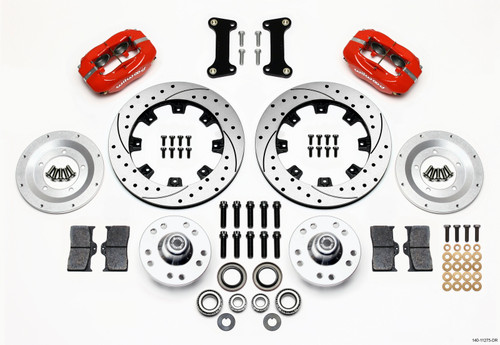 Wilwood 140-11275-DR - Forged Dynalite Front Kit 12.19in Drilled Red 82-92 Camaro//Firebird