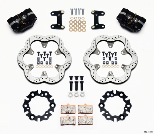Wilwood 140-11809 - GP320 Front Kit Top Mount 10.50in SuperAlloy Vntd Rtr Asph Midget