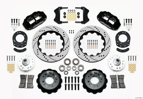 Wilwood 140-12638-D - Narrow Superlite 6R Front Hub Kit 14.00in Drilled 1965-1969 Mustang Drum Spindle