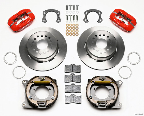 Wilwood 140-13719-R - Forged Dynalite P/S Park Brake Kit Red Ford 8.8 Special w/2.50in Offset-5 Lug
