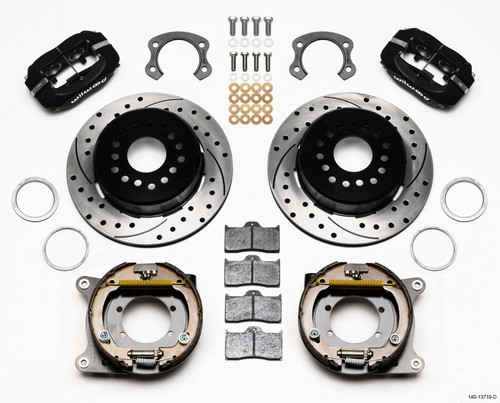 Wilwood 140-13719-D - Forged Dynalite P/S Park Brake Kit Drilled Ford 8.8 Special w/2.50in Offset-5 Lug