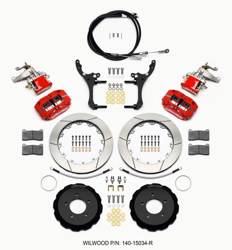 Wilwood 140-15034-R - Dynapro Radial4 / MC4 Rear Kit 12.88 Red 2006-15 Miata w/Lines & Cables