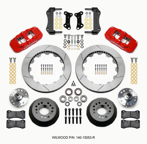 Wilwood 140-15053-R - AERO6 Front Hub Kit 15.00 Red 67-69 Camaro 64-72 Nova Chevelle