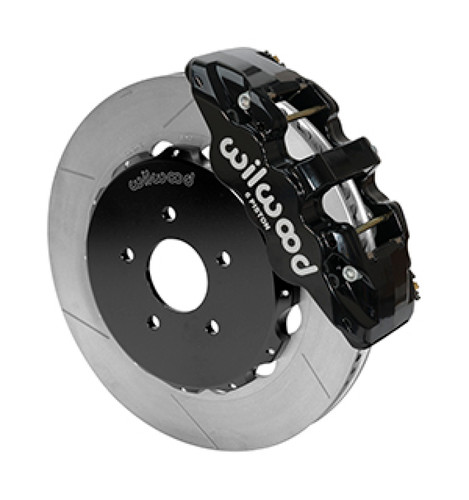 Wilwood 140-14819 - 09-13 Nissan 370Z/G37 Aero6 Big Brake Front Brake Kit - Slotted (Black)