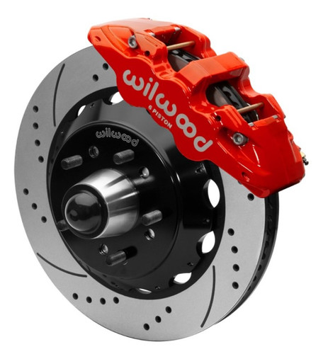 Wilwood 140-15951-DR - AERO6 Front Truck Kit 14.00in Red 88-98 GMC Truck C1500/C2500