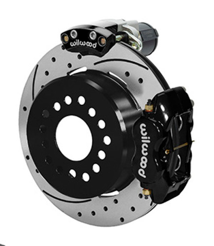 Wilwood 140-16164-D - Forged Dynalite Rear Electronic Parking Brake Kit -Black Powder Coat Caliper - SRP D/S Rotor