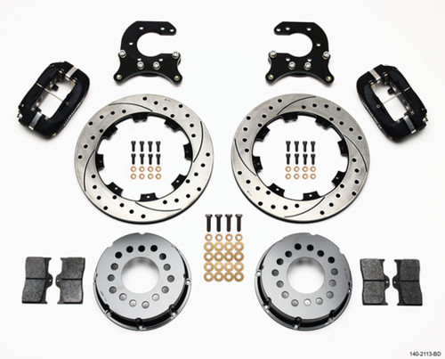 Wilwood 140-2113-BD - Forged Dynalite P/S Rear Kit Drilled Rotor Small Ford 2.66in Offset