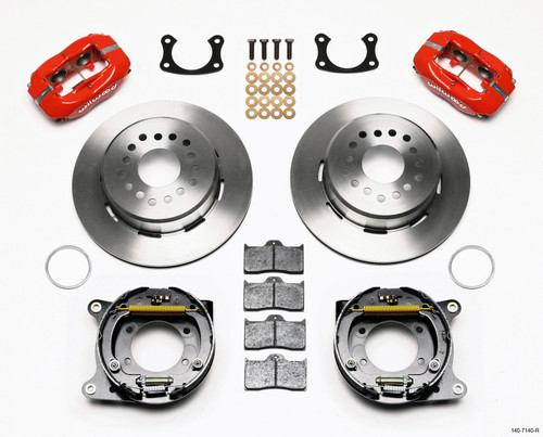 Wilwood 140-7140-R - Forged Dynalite P/S Park Brake Kit Red New Big Ford 2.50in Offset