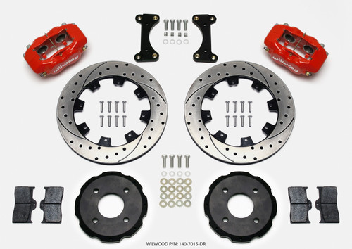 Wilwood 140-7015-DR - Forged Dynalite Front Hat Kit 12.19in Drilled Red 2002 Mitsubishi Lancer