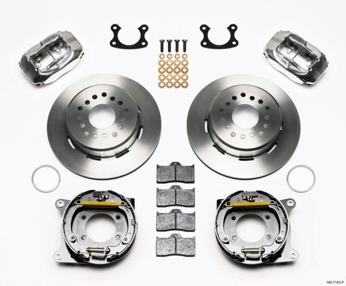 Wilwood 140-7143-P - Forged Dynalite P/S Park Brake Kit Polished Small Ford 2.66in Offset