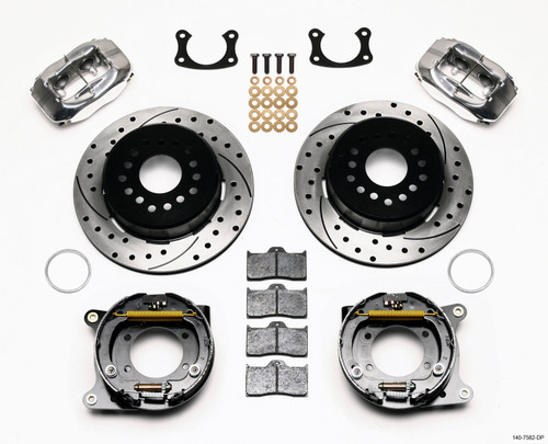 Wilwood 140-7582-DP - Forged Dynalite P/S P-B Kit Drilled Polished New Big Ford 2.36in Offset