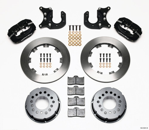 Wilwood 140-5591-B - Forged Dynalite P/S Rear Kit Mopar/Dana 2.36in Off w/Snap Ring Brng
