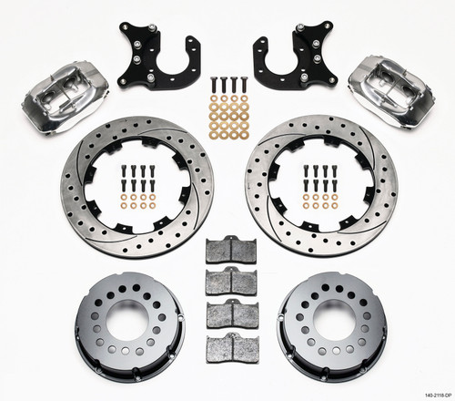 Wilwood 140-2118-DP - Forged Dynalite P/S Rear Kit Drilled Polished New Big Ford 2.50in Offset