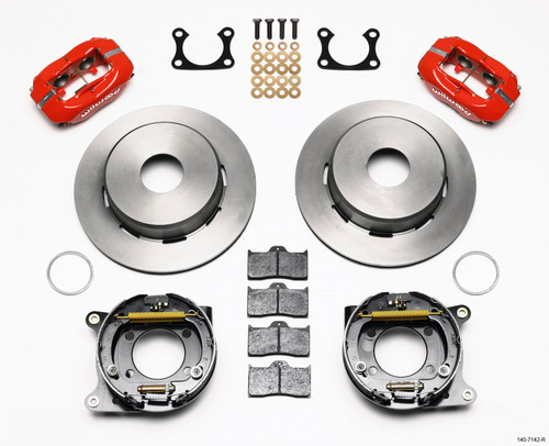 Wilwood 140-7142-R - Forged Dynalite P/S Park Brake Kit Red Big Ford 2.36in Offset Currie Blank