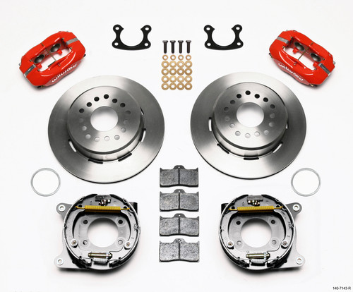 Wilwood 140-7143-R - Forged Dynalite P/S Park Brake Kit Red Small Ford 2.66in Offset
