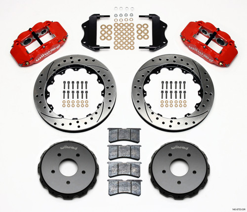 Wilwood 140-8753-DR - Narrow Superlite 6R Front Hat Kit 13.06in Drilled Red 2004-2006 Pontiac GTO Wilwood 140-8753-DR - Narrow Superlite 6R Front Hat Kit 13.06in Drilled Red 2004-2006 Pontiac GTO