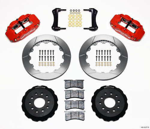 Wilwood 140-8337-R - Narrow Superlite 6R Front Hat Kit 12.88in Red 88-93 Corvette C4