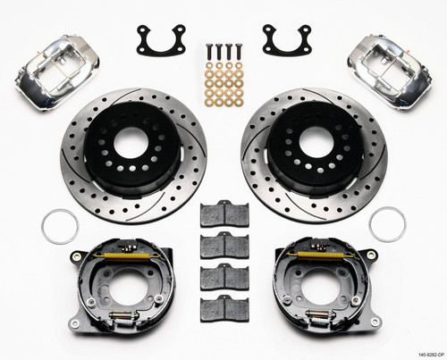 Wilwood 140-9282-DP - Forged Dynalite P/S Park Brake Kit Drill-Polish Small Ford 2.50in Offset