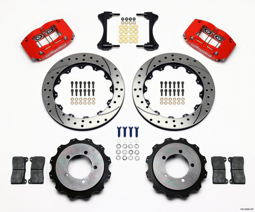 Wilwood 140-9286-DR - Dynapro Radial Rear Kit 13.00in Drilled Red Mitsubishi EVO VIII