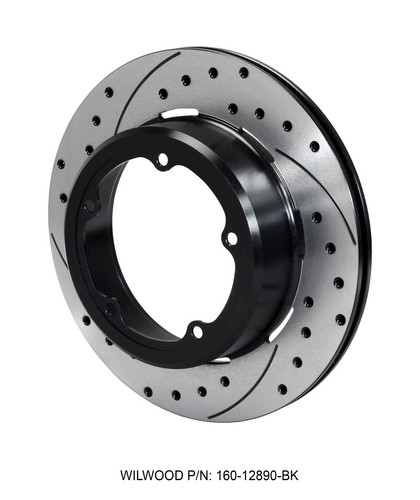 Wilwood 160-12890-BK - Rotor-1.91in Offset-SRP-BLK-Drill-RH 12.19 x .810 - 5 x 5.75in Floater