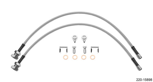 Wilwood 220-15868 - Flexline Kit 24in 7/16-20in Banjo - 5/8-26in Male Bulkhead (Fits D52 Caliper)