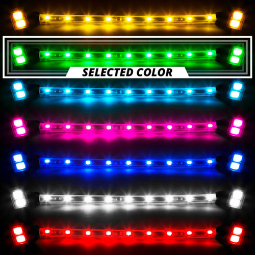 XKGLOW XK034014-W - XK Glow Chrome - Motorcycle Highway Bar Switchback Driving Lights DRL Turnsignal