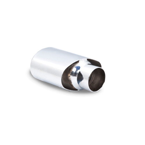 XFORCE TS07 - 3" Inlet, Oval (3"X5.5") Double Angle Cut ,Single Wall RHS Stainless Steel Tip; Exhaust Tail Pipe Tip